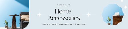 Home Accessories Sale Blue Minimal Ebay Store Billboard Design Template
