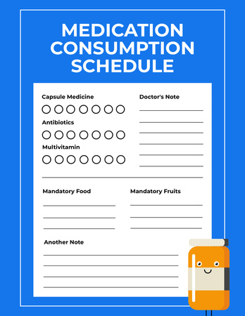 Medical Consumption Plan Notepad 8.5x11in Design Template