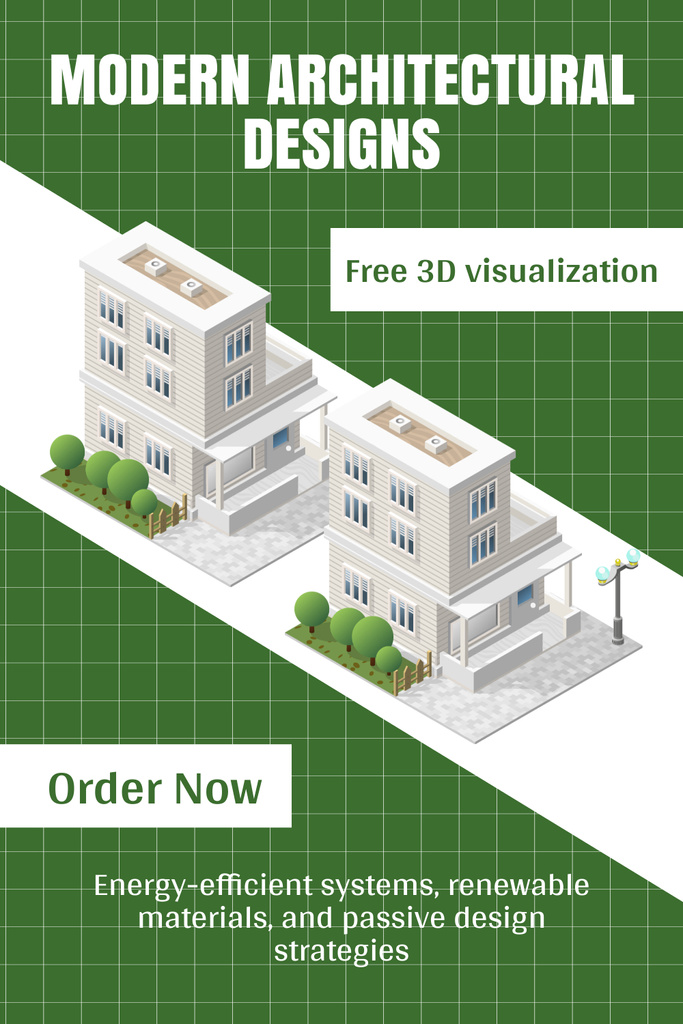 Designvorlage Green Architectural Designs With Free Visualization für Pinterest