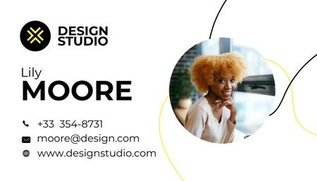 Ontwerpsjabloon van Business Card US van design studio services aanbod