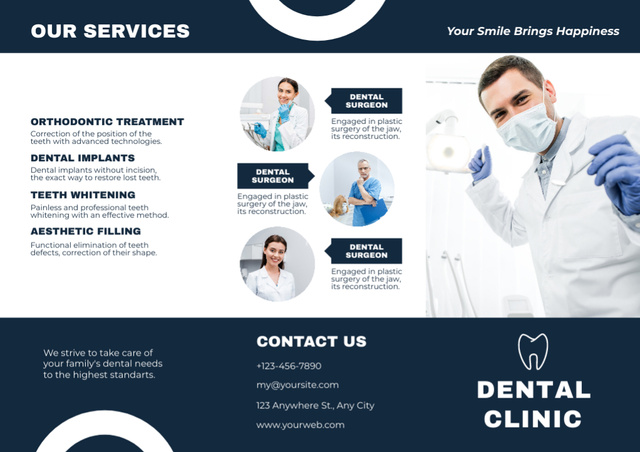 Dental Clinic Information Brochureデザインテンプレート