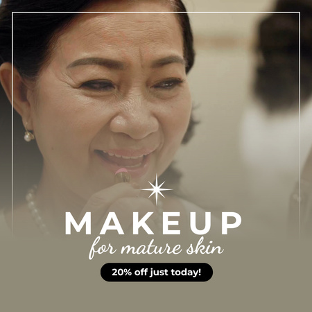 Make Up Cosmetics For Mature Skin With Discount Animated Post Design Template