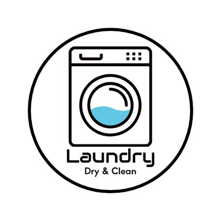 Laundry Service Advertisement Logo Design Template