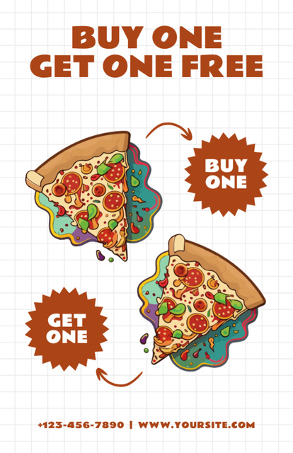 Announcement of Promotion for Free Appetizing Pizza Recipe Card Design Template