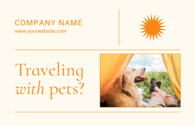 Tips for Travelling with Pets with Golden Retriever Flyer 5.5x8.5in Horizontalデザインテンプレート