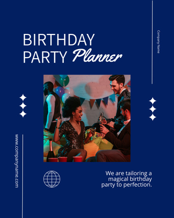 Eğlenceli Doğum Günü Partisi Planlama Instagram Post Vertical Tasarım Şablonu