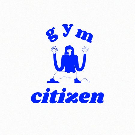 Gym Services Ad with Woman in Lotus Pose Logoデザインテンプレート
