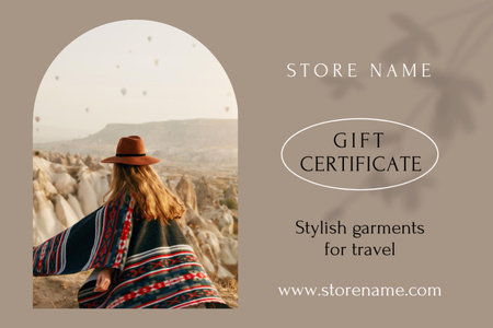 Travel Clothing Sale Offer Gift Certificate Design Template