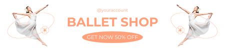 Ad of Ballet Shop with Ballerina Ebay Store Billboard Design Template