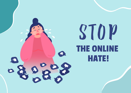 Call to Stop Online Bullying Postcard 5x7in Design Template