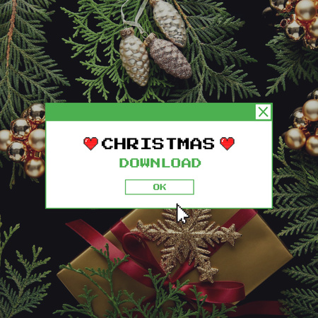 Christmas Inspiration with Gift under Tree Instagram Design Template