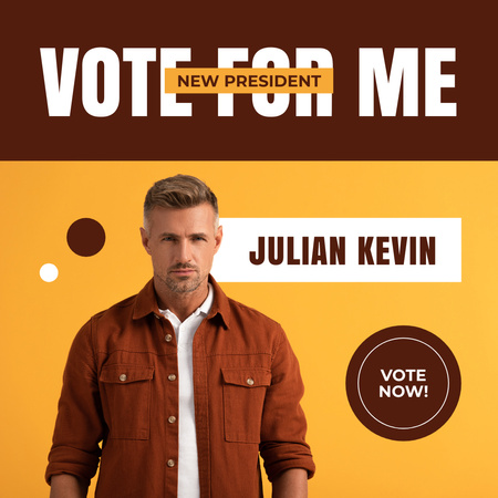 Homem confiante indica sua candidatura às eleições Instagram AD Modelo de Design
