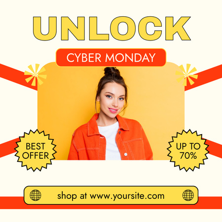 Fashion Offers on Cyber Monday Animated Postデザインテンプレート