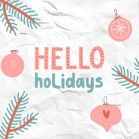Designvorlage Cute Winter Holiday Greeting für Instagram