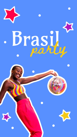 Brazilian Party Announcement Instagram Story Tasarım Şablonu