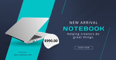 Szablon projektu Announcement of New Arrival Modern Laptops Facebook AD