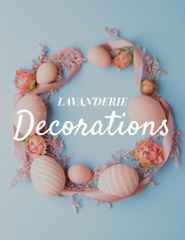 Holiday Decor Offer with Easter Eggs Wreath In Blue