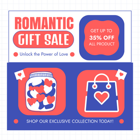 Ontwerpsjabloon van Instagram van Exclusieve cadeauverkoopaanbieding vanwege Valentijnsdag