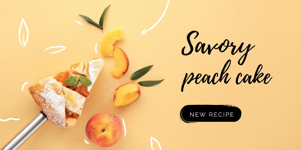 Savory Peach Cake Twitter tervezősablon