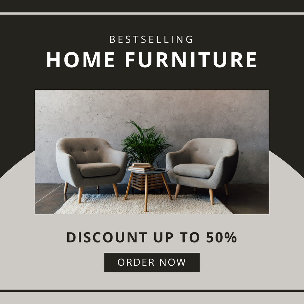 Offer Discounts on Stylish Armchairs for Home Instagramデザインテンプレート