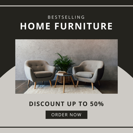 Offer Discounts on Stylish Armchairs for Home Instagram Design Template