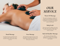 Massage Studio Ad with Woman and Essential Oils