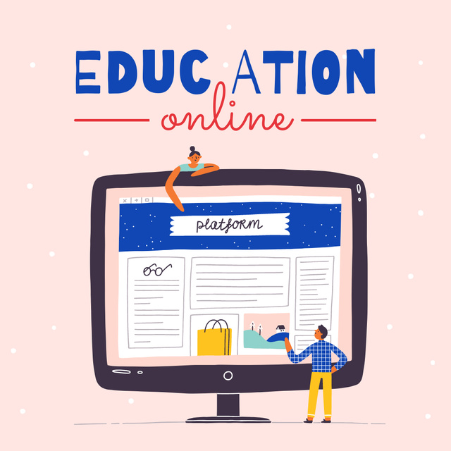 Online Education platform Instagramデザインテンプレート