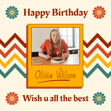 Best Birthday Wishes to a Girl LinkedIn post Design Template