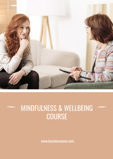 Platilla de diseño Ad of Mindfullness and Wellbeing Course Offer Postcard 5x7in Vertical