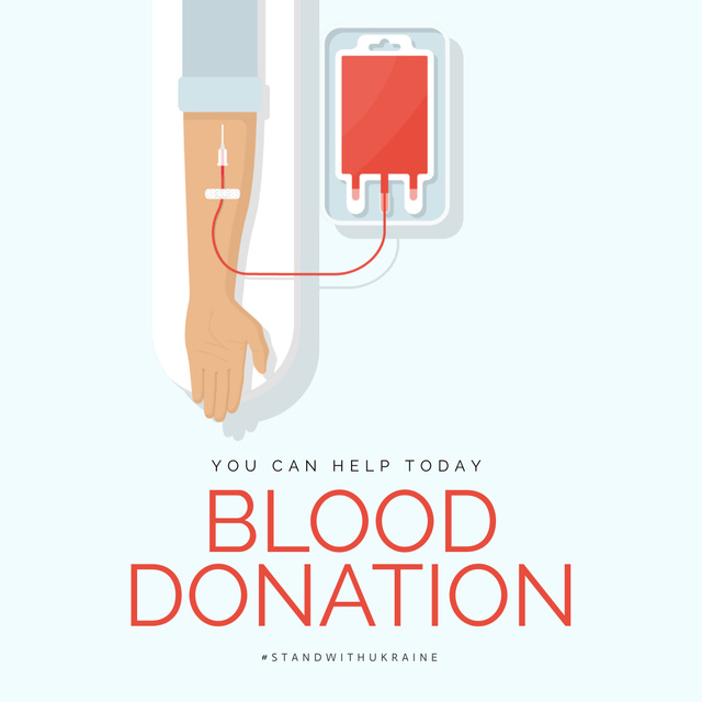 Blood Donation in Ukraine Instagram Πρότυπο σχεδίασης