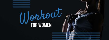 Workout for Women with Athlete Woman Facebook cover Design Template