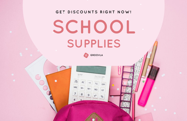 Back to School Sale of Stationery Flyer 5.5x8.5in Horizontalデザインテンプレート