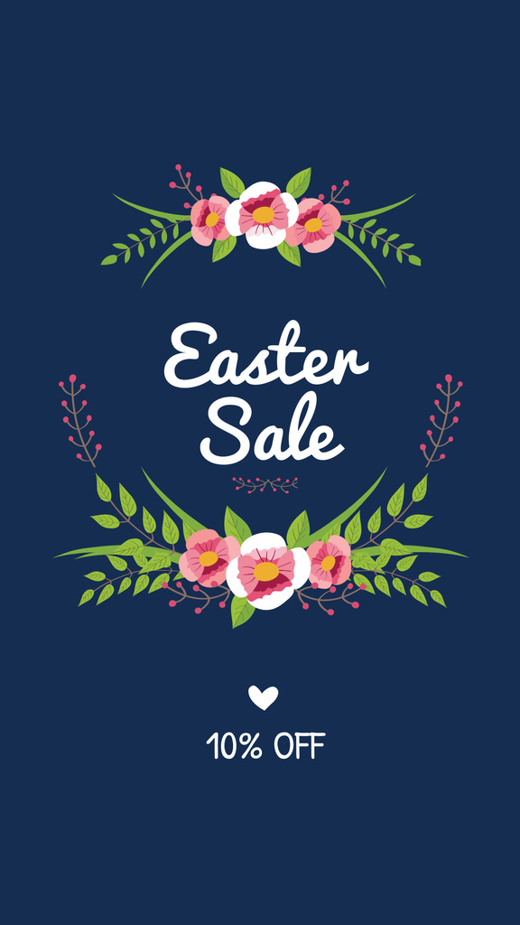 Szablon projektu Easter Discount Offer with Tender Flowers Instagram Story