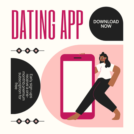 Designvorlage Angebot einer intelligenten Dating-App für Instagram