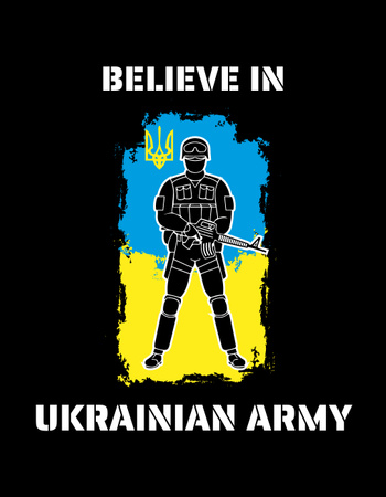 Believe in Ukrainian Army T-Shirt Design Template