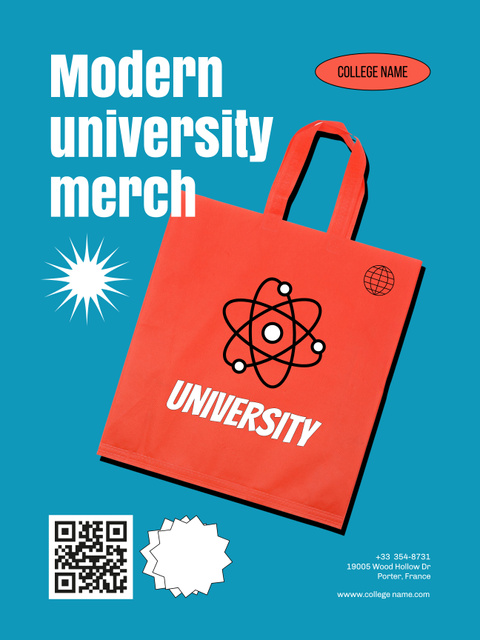 Template di design Modern College Apparel and Merchandise Offer Poster 36x48in