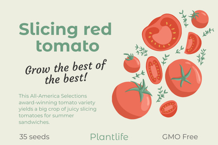 Ontwerpsjabloon van Label van Tomato Seeds Offer