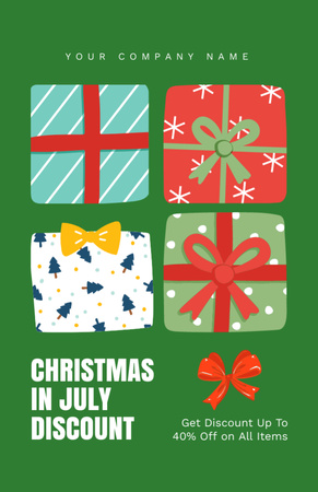 Cheerful Christmas Sale Announcement for July In Green Flyer 5.5x8.5in Design Template