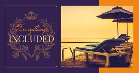 Chaise-longue by the sea Facebook AD Design Template