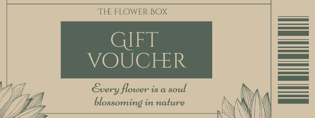 Gift Voucher for Flowers Coupon Design Template