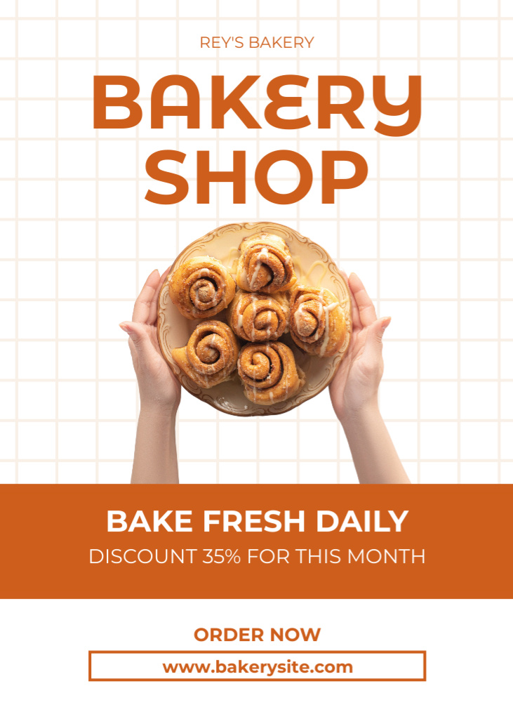 Bakery Shop Offers of the Month Flayer Modelo de Design