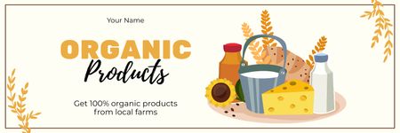 Plantilla de diseño de Descuento en alimentos orgánicos de granja local Twitter 