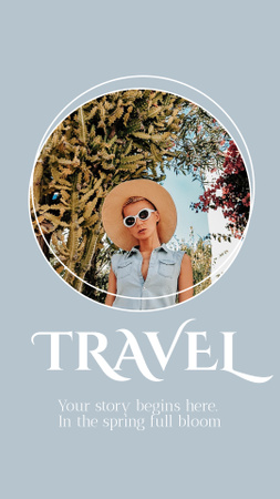 Travel Inspiration with Girl in Summer Outfit Instagram Story tervezősablon
