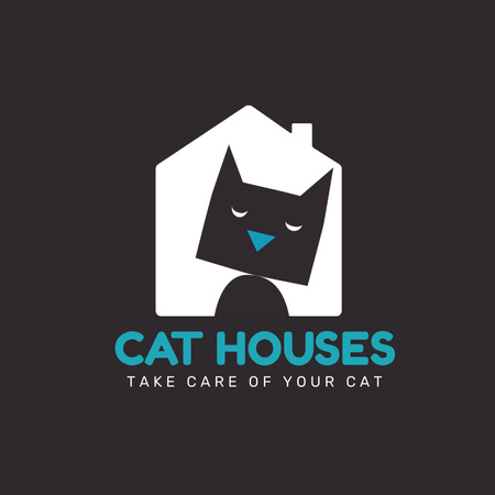Best Cat Houses Offer Animated Logo Design Template