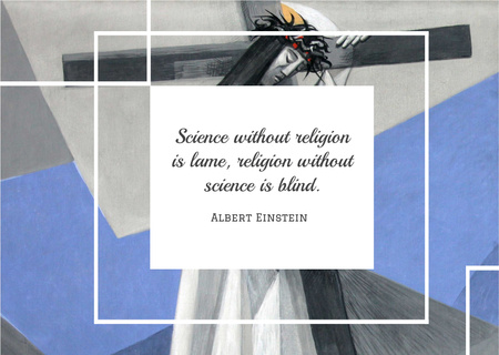 Plantilla de diseño de Citation about science and religion Card 