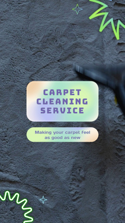Modèle de visuel Service de nettoyage de tapis en profondeur avec aspirateur - TikTok Video