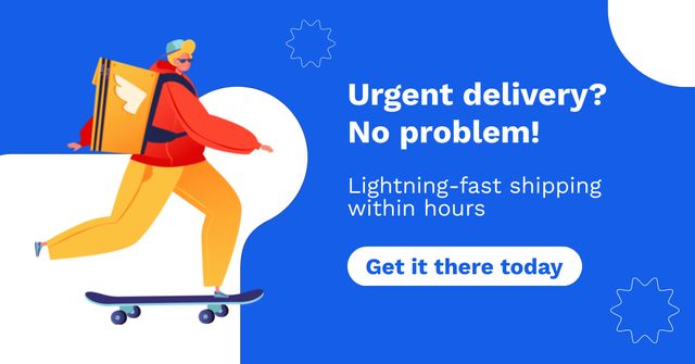 Modèle de visuel Urgent Delivery with No Problems - Facebook AD