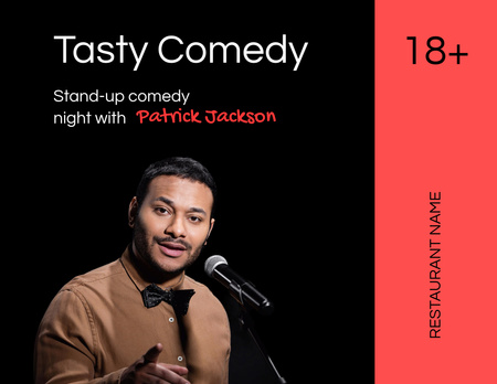 Stand-Up Event in Restaurant Announcement Flyer 8.5x11in Horizontal Design Template