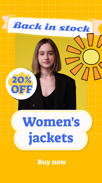 Female Jacket For Spring Sale Offer Instagram Video Story Design Template