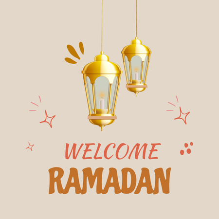 Light in Lantern for Welcoming Ramadan Instagram Design Template